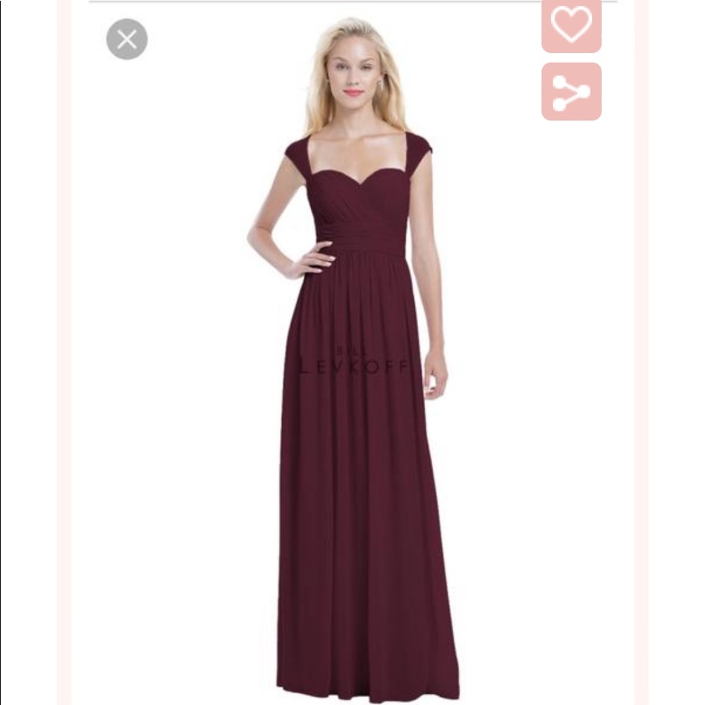 Bill Levkoff-Chiffon-Eggplant-Bridesmaid dress